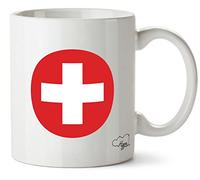 Hippowarehouse Switzerland Flag Printed Mug Various Colour Options Ceramic Cup Kitchenware 10oz