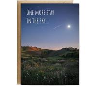 Hippowarehouse Sympathy one more star in the sky Personalised Card A6 with envelope for him for her Funny Cards for Men and Women Blank inside option