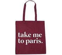 Hippowarehouse Take Me To Paris Tote Shopping Gym Beach Bag 42cm x38cm, 10 litres