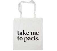 Hippowarehouse Take Me To Paris Tote Shopping Gym Beach Bag 42cm x38cm, 10 litres