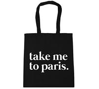 Hippowarehouse Take Me To Paris Tote Shopping Gym Beach Bag 42cm x38cm, 10 litres