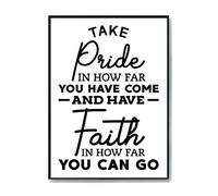 Hippowarehouse Take pride in how far you have come and have faith in how far you can go Printed Poster A4 Wall Art Design Classroom Room Gym Office Décor
