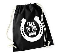 Hippowarehouse Talk to the Hoof Horse riding Drawstring Cotton School Gym Kid Bag Sack 37cm x 46cm, 12 litres