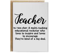 Hippowarehouse Teacher definition : A mutitasking educational rockstar Birthday Card A5 Personalised with envelope for him for her Funny Cards for Men and Women Blank inside option