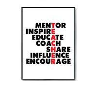 Hippowarehouse Teacher Definition (Mentor, Inspire, Educate, Coach, Share, Influence, Encourage) Printed Poster A4 Wall Art Design Classroom Room Gym Office Décor