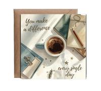 Hippowarehouse Teacher You make a difference every single day Personalised Card. 15cm x 15cm with envelope for him for her Funny Cards for Men and Women Blank inside option