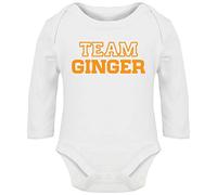Hippowarehouse Team Ginger Baby Vest Bodysuit (Long Sleeve) Boys Girls White