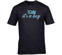 Hippowarehouse Team It's A Boy Pregnancy Unisex Short Sleeve t-Shirt (Specific Size Guide in Description) Black