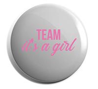Hippowarehouse Team It's A Girl Pregnancy Badge Various Sizes 38mm 50mm 75mm