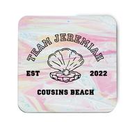 Hippowarehouse Team jeremiah cousins beach printed coaster gloss finish durable backing 9cm x 9cm 2 pack