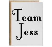 Hippowarehouse Team Jess Birthday Card A5 Personalised with envelope for him for her Funny Cards for Men and Women Blank inside option