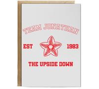 Hippowarehouse Team jonathan the upside down Personalised Card A5 with envelope for him for her Funny Cards for Men and Women Blank inside option