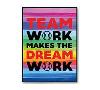 Hippowarehouse Team work makes the dream work baseball Printed Poster A3 Wall Art Design Classroom Room Gym Office Décor