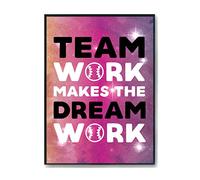 Hippowarehouse Team work makes the dream work baseball Printed Poster A4 Wall Art Design Classroom Room Gym Office DÃƒ©cor