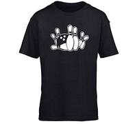 Hippowarehouse Ten Pin Bowling Kids Children's Short Sleeve t-Shirt Black