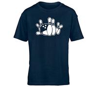 Hippowarehouse Ten Pin Bowling Kids Children's Short Sleeve t-Shirt Navy Blue