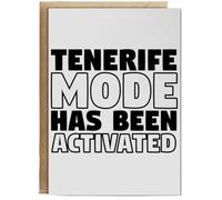 Hippowarehouse Tenerife mode has been activated Birthday Card A5 Personalised with envelope for him for her Funny Cards for Men and Women Blank inside option