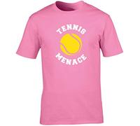 Hippowarehouse Tennis Menace Unisex Short Sleeve t-Shirt (Specific Size Guide in Description) Pink
