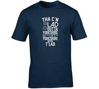 Hippowarehouse Tha c'n tek lad Outta Yorkshire but tha Can't tek Yorkshire Outta t'lad Unisex Short Sleeve t-Shirt (Specific Size Guide in Description) Navy Blue