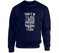 Hippowarehouse Tha c'n tek Lass Outta Yorkshire but tha Can't tek Yorkshire Outta t'lass Unisex Jumper Sweatshirt Pullover (Specific Size Guide in Description) Navy