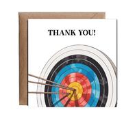 Hippowarehouse Thank you archery Personalised Card. 15cm x 15cm with envelope for him for her Funny Cards for Men and Women Blank inside option