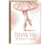 Hippowarehouse Thank You Card for Dance Teacher Keeping Me on My Toes Ballet Theme Personalised Card A5 with envelope for him for her Funny Cards for Men and Women Blank inside option