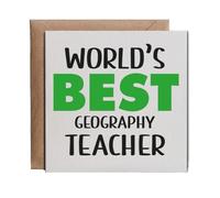 Hippowarehouse Thank You Card for the Worlds Best Geography Teacher in Bold Personalised Card. 15cm x 15cm with envelope for him for her Funny Cards for Men and Women Blank inside option