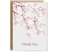 Hippowarehouse Thank You - Cherry Blossom Branches Birthday Card A5 Personalised with envelope for him for her Funny Cards for Men and Women Blank inside option
