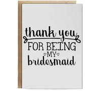Hippowarehouse Thank You For Being My Bridesmaid Birthday Card A5 Personalised with envelope for him for her Funny Cards for Men and Women Blank inside option