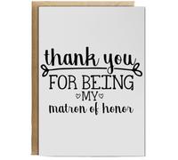 Hippowarehouse Thank You For Being My Matron Of Honor Personalised Card A6 with envelope for him for her Funny Cards for Men and Women Blank inside option