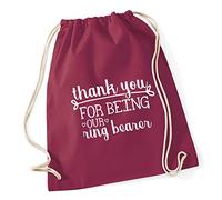 Hippowarehouse Thank you for being our ring bearer Drawstring Cotton School Gym Kid Bag Sack 37cm x 46cm, 12 litres