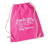 Hippowarehouse Thank you for being our ring bearer Drawstring Cotton School Gym Kid Bag Sack 37cm x 46cm, 12 litres