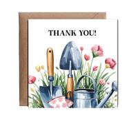 Hippowarehouse Thank you gardening Personalised Card. 15cm x 15cm with envelope for him for her Funny Cards for Men and Women Blank inside option