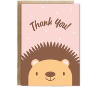 Hippowarehouse Thank You Hedgehog Birthday Card A5 Personalised with envelope for him for her Funny Cards for Men and Women Blank inside option