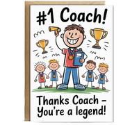 Hippowarehouse Thanks coach your a legend Personalised Card A5 with envelope for him for her Funny Cards for Men and Women Blank inside option
