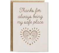 Hippowarehouse Thanks for Always Being My Safe Place Birthday Card A5 Personalised with envelope for him for her Funny Cards for Men and Women Blank inside option