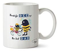 Hippowarehouse Thanks for Being My dad Father's Day bee Cycling Printed Mug Cup Ceramic 10oz