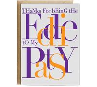 Hippowarehouse Thanks for being the eddie to my patsy Birthday Card A5 Personalised with envelope for him for her Funny Cards for Men and Women Blank inside option