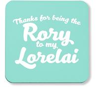 Hippowarehouse Thanks for being the Rory to my Lorelai pack of 2 coasters gloss finish durable backing 9cm x 9cm