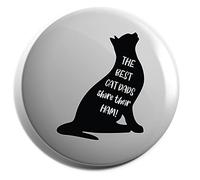 Hippowarehouse The best cat dads share their ham Badge Various Sizes 38mm 50mm 75mm