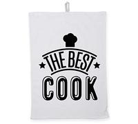 Hippowarehouse The best cook Tea Towel Eco Printed Dish Cloth Kitchen accessory 50cmx70cm 100% Cotton