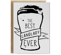 Hippowarehouse The Best Landlady Ever Birthday Card A5 Personalised with envelope for him for her Funny Cards for Men and Women Blank inside option