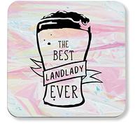 Hippowarehouse The Best Landlady Ever printed coaster gloss finish durable backing 9cm x 9cm