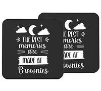 Hippowarehouse the best memories are made at brownies printed coaster gloss finish durable backing 9cm x 9cm 2 pack