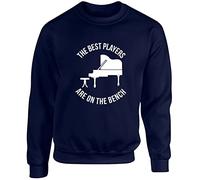 Hippowarehouse The Best Players are On The Bench - Piano Unisex Jumper Sweatshirt Pullover (Specific Size Guide in Description) Navy