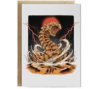 Hippowarehouse The Desert Listens Retro Sci Fi Illustration Desert Sand Worm Art Personalised Card A6 with envelope for him for her Funny Cards for Men and Women Blank inside option