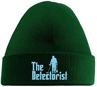 Hippowarehouse The Detectorist Metal Detecting Embroidered Beanie Hat Green with Baby Blue Stitch