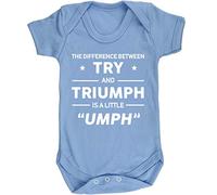Hippowarehouse The Difference Between Try and Triumph is a Little umph Baby Vest Bodysuit (Short Sleeve) Boys Girls