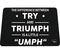 Hippowarehouse The difference between try and triumph is a little umph printed mouse mat pad accessory black rubber base 240mm x 190mm x 60mm