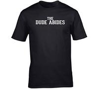 Hippowarehouse The Dude Abides Unisex Short Sleeve t-Shirt (Specific Size Guide in Description) Black